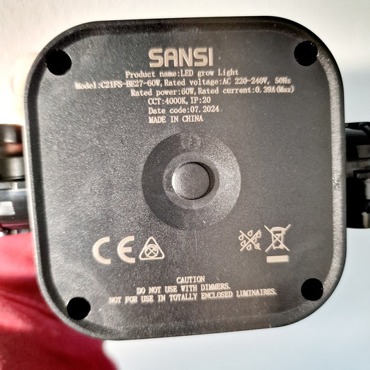 Sansi 60W Adjustable Panel Led Full Spectrum Grow Light E27 Fitting