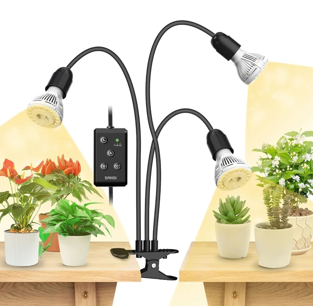 Sansi 450W 3 Arm Gooseneck Clip Plant Grow Light