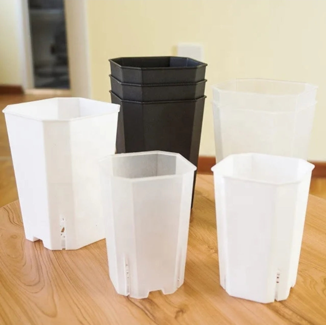 Reduced - Plastic Black Matt Tower Aroid Plant Pots - various sizes available