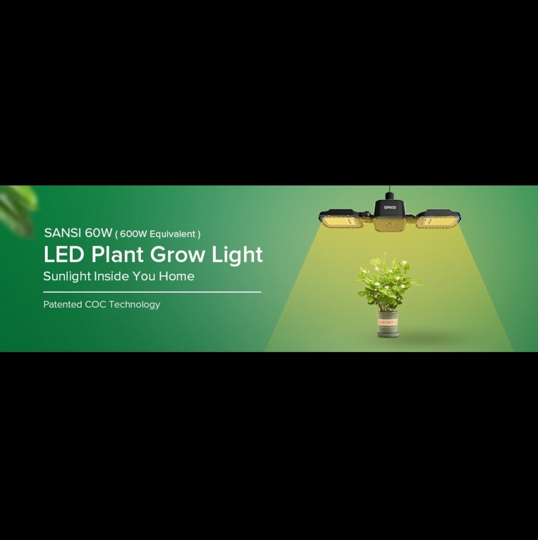 Sansi 60W Adjustable Panel Led Full Spectrum Grow Light E27 Fitting