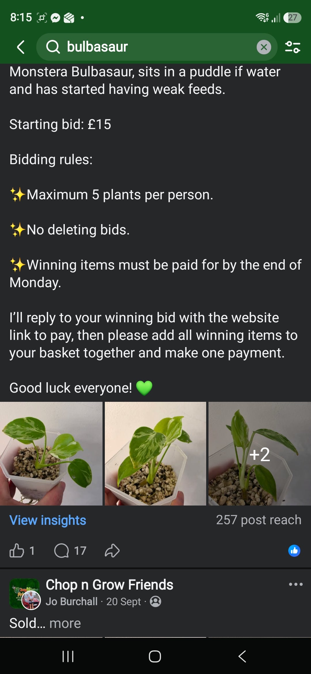 Sunday CnG Sale - Vaans Bulbasaur