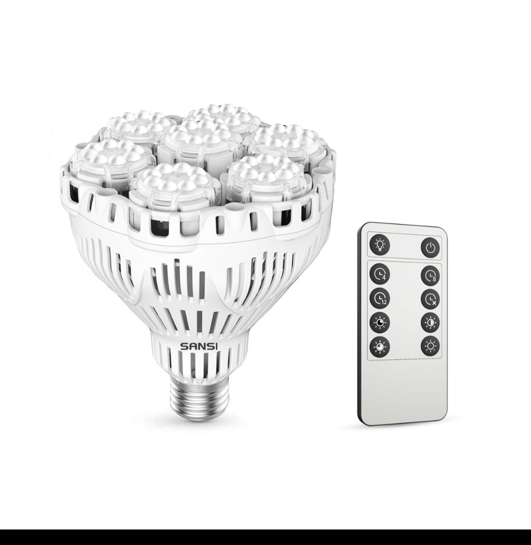 40w grow light bulb Sansi 40W Dimmable with Remote Control LED Grow Light Bulbs Full Spect – Chop n Grow