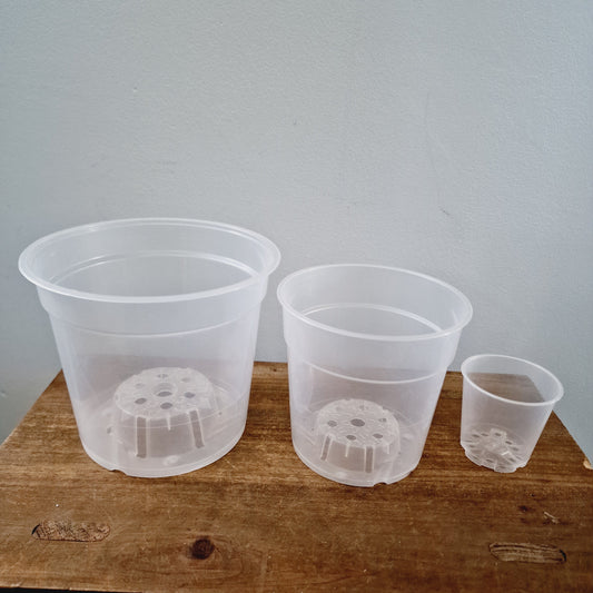 Clear Plastic Orchid Pot - Various Sizes