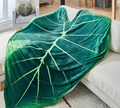Cosy Flannel Leaf Shaped Blanket / Throw