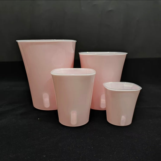 Pre - Order - Pink Glossy Self Watering Plant Pots with Clear Inner | Multiple Sizes