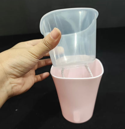 Pre - Order - Pink Glossy Self Watering Plant Pots with Clear Inner | Multiple Sizes