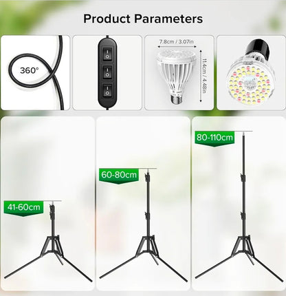 🌿 Sansi Grow Light - 3 Head Full Spectrum LED - see description
