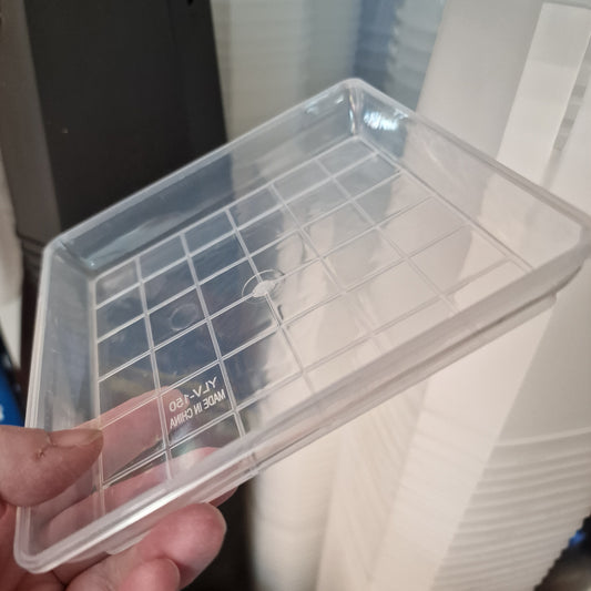 square clear plastic plant saucers Clear Square Plant Saucers – Various Sizes