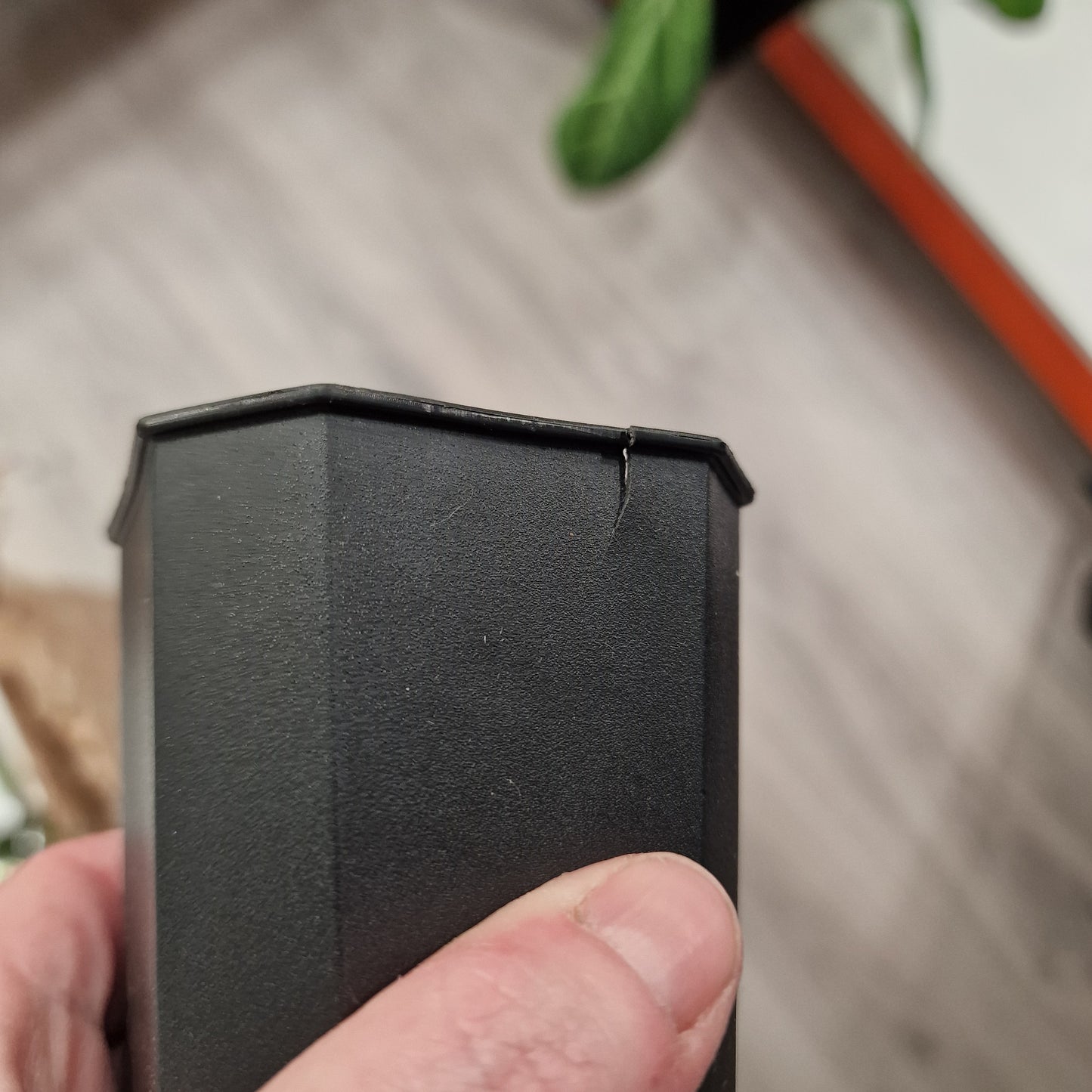 Slight Damage Plastic Matt Black Tower Aroid Plant Pot 7cm