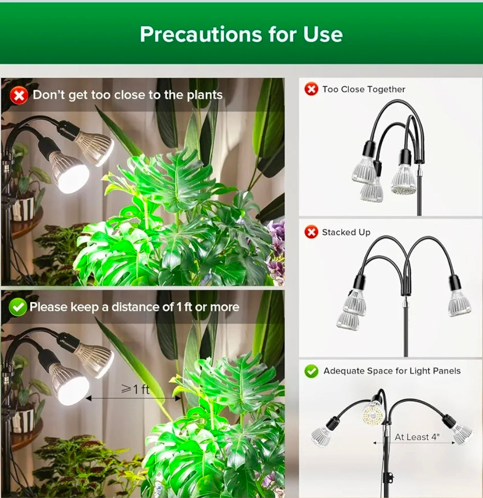 🌿 Sansi Grow Light - 3 Head Full Spectrum LED - see description