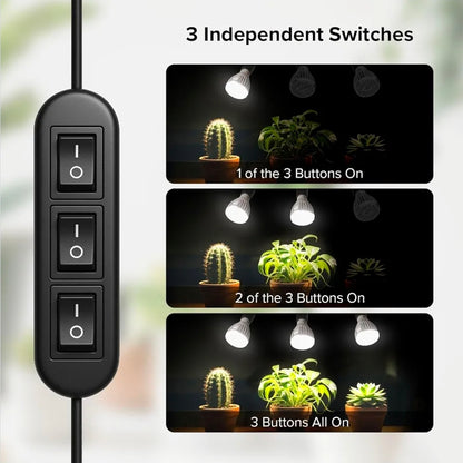 🌿 Sansi Grow Light - 3 Head Full Spectrum LED - see description