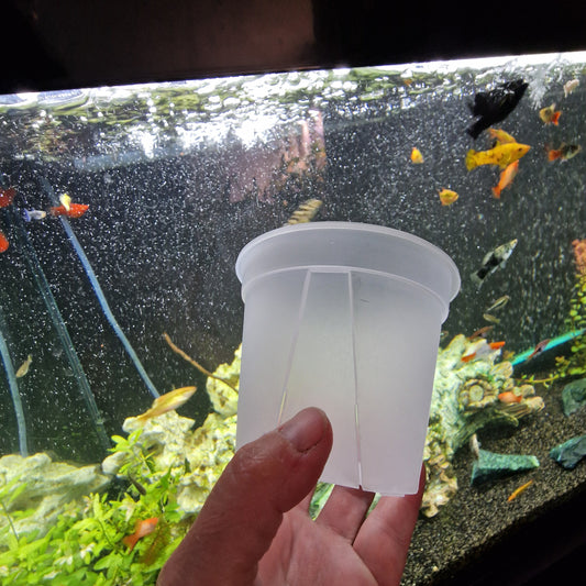Round Plastic Semi Transparent Plant Pots all sizes
