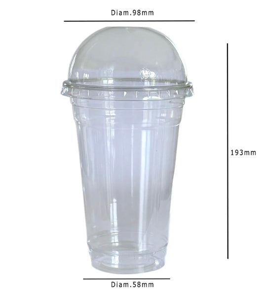 20oz / 591ml Clear Smoothie Cups with Dome Lids – Ideal Humidity Domes for Cuttings and Plantlets