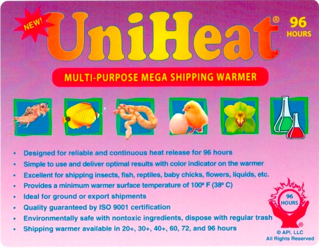 Protect plants 96-Hour UniHeat Shipping Heat Warmer / Plants / Reptiles / Fish / Hands