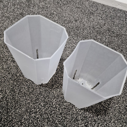 Slight Damage Plastic Semi Transparent Tower Aroid Plant Pot 12cm