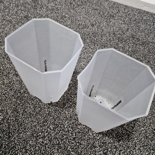 Slight Damage Plastic Semi Transparent Tower Aroid Plant Pot 12cm