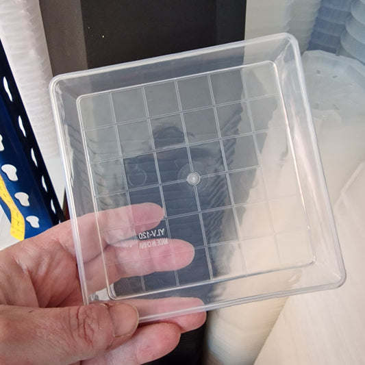 Clear Square Plant Saucers Fit Tower Pots – Various Sizes