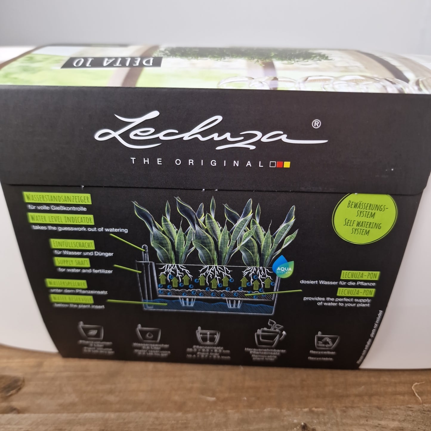 Lechuza Delta 10 All in One Self Watering Pot - White High Gloss