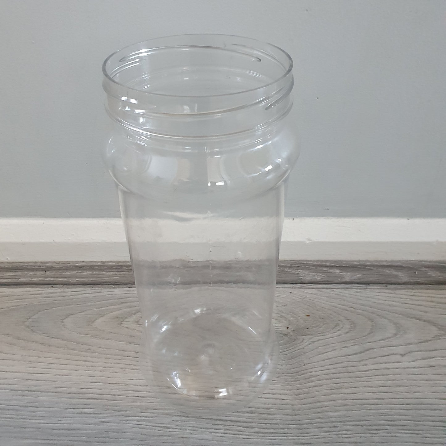 Clear 2.5l Plastic Jar only - 25cm tall with holes on the bottom