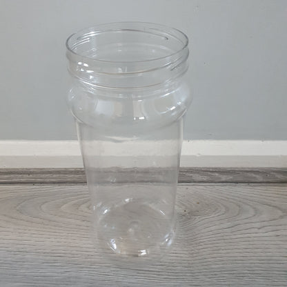 Clear 2.5l Plastic Jar only - 25cm tall with holes on the bottom