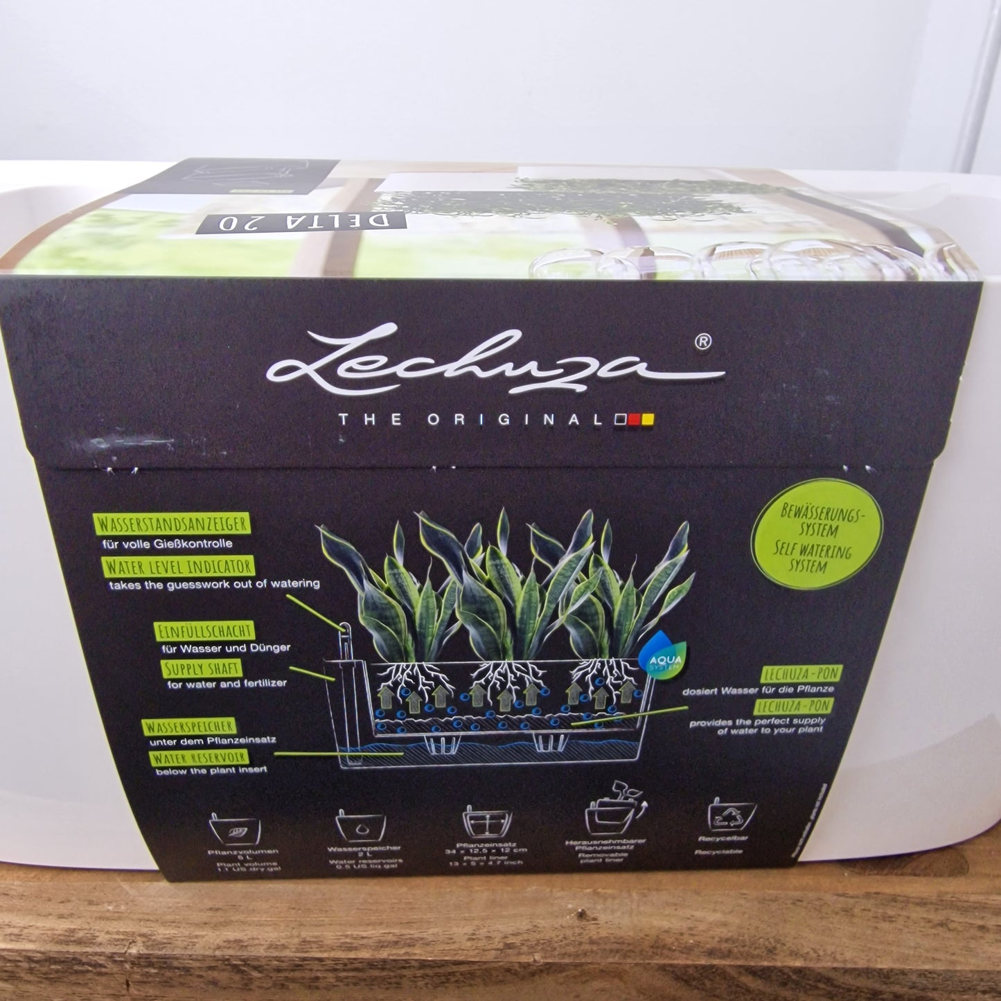 Lechuza Delta 20 All in One Self Watering Pot - White High Gloss